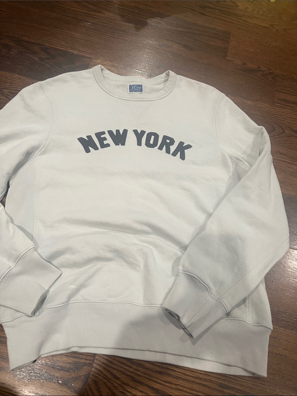 J. Crew Light Gray Crewneck Sweatshirt with Navy "NEW YORK"